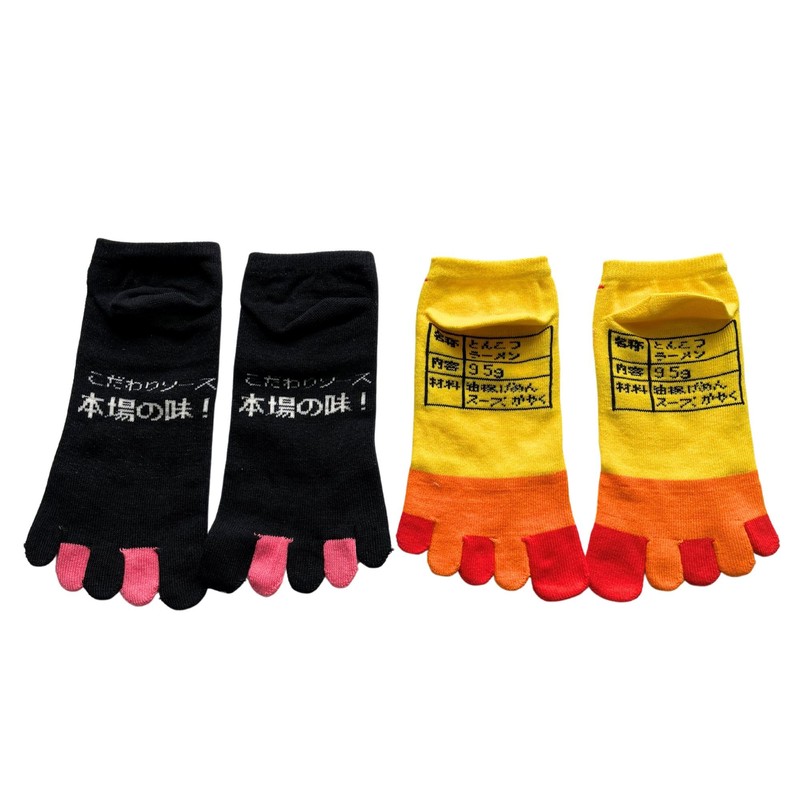 [Mode Select] Women's 5 Toe Socks, Characters, 2 Pairs Set,