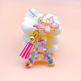 YXMN Bogg Bag Charms Initial Keychain Letter Charms For Bag Purse Cup Initial Keychains For Women Bogg Purse Phone Charm Key Chains Women Cute Butterfly Gifts For Girls