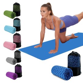 Oaygat Yoga Mat Towel 24" x72" Non-slip Yoga Towel Quick-drying Yoga Blanket Mat Hot Yoga Mat Cloth Yoga Mat Towel with Mesh Carrying Bag Absorbent Hot Yoga Towel for Bikram Pilates Workout