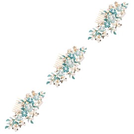 FOMIYES 3pcs Flower Hair Comb Rhinestone Detail Elegant Design Hair Clip for Women and Girls for Weddings Proms and Special Occasions