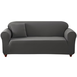 WOWTOY Sofa Cover 1 2 3 4 Seater Slip Cover Sofa Couch Stretch Elastic Fabric Sofa Protector (3 Seater, Grey)