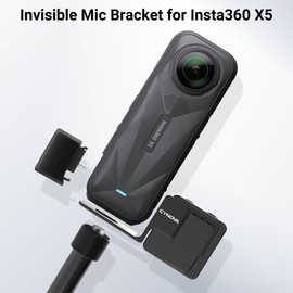 CYNOVA Invisible Mic Cold Shoe for Insta360 X5, RØDE Wireless GO Microphone Holder(with 3.5mm Audio Cable), Insta 360 X5 Accessories