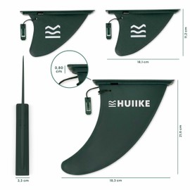 HUIIKE Sup Fin Stand Up Paddle, Pack of 3, Removable Replacement Fin Sup with Safety Lock, Stand Up Paddle Accessories, Replacement Parts Standup Paddling, Inflatable, Set of 3 Fins for Standup Board