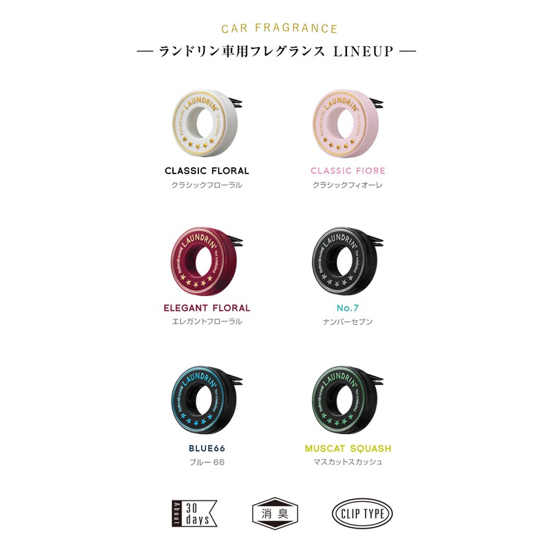 Laundry Rin Car Air Freshener [Clip Type] Deodorizing No. 7