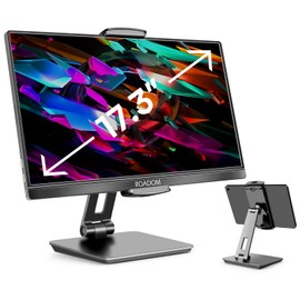 ROADOM ROADOM Tablet Stand, Adjustable 360 Swivel Bracket, 180 Tiltable Clamp,Foldable Tablet Holder for 4.7-17.3' iPhone/iPad/Tablet/Portable Monitor, Aluminum Alloy, Black