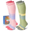 Cotton Compression Socks for Women - 15-20mmHg Cushioned Sole, Soft