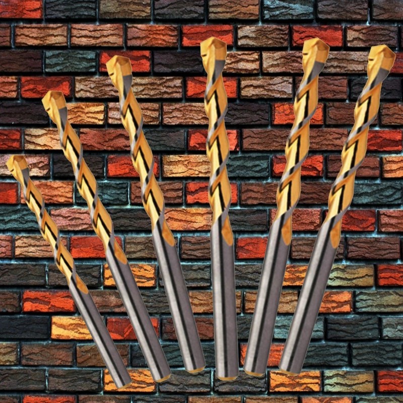 HF Masonry Drill Bit Set 5/16" Carbide Tip Titanium Drill