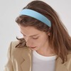 Semato Blue Headband 1 Inch PU Leather Headband for Women