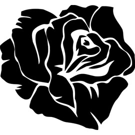 Rose Flower Floral Vinyl Decal Sticker (Black Gloss)