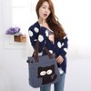 KAUKKO Women Canvas Handbag Shoulder Bag Cat Big Tote Bag