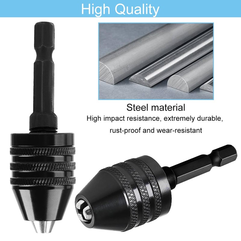 EATBALE Keyless Drill Chuck Adapter 0.3-6.5 mm and 0.3-3.6 mm