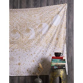 Aakarshan Tarot Tapestry Moon Lit 7 Star Mysterious Medieval Psychedelic Divination Wall Hanging Indian Cotton Tapestries Throw Hippie Mandala Boho Bedding Yoga Meditation