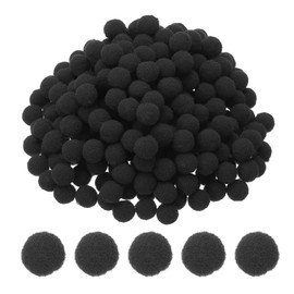 PATIKIL 0.4inch Pom Poms for Crafts, 500pcs Small Pompoms for Crafts Mini Puff Balls Bulk High Elasticity Fuzzy Balls for Hats Christmas Art , Black
