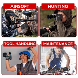 HANDLANDY Fingerless Work Gloves for Men, Padded Grip Half Finger Impact Glove, Utility Trucker Driver Gloves (Black, Medium (Pack of 1))