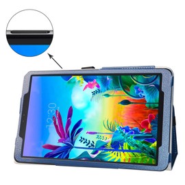 Bige for LG G Pad 5 10.1 Case,PU Leather Folio 2-Folding Stand Cover for LG G Pad 5 T600 10.1 inch FHD Tablet 2019,Dark Blue