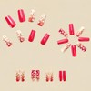 24Pcs Flower Press on Nails Medium Square Spring Fake Nails
