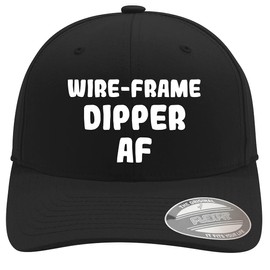 Wire-Frame Dipper AF - Soft Flexfit Baseball Hat Cap, Black, Small/Medium