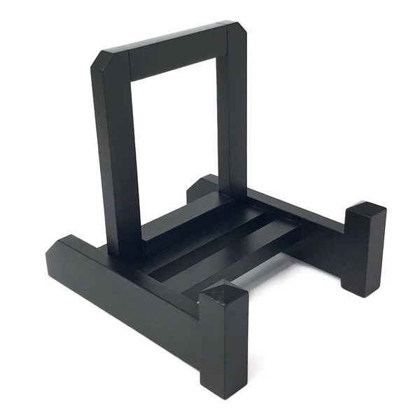 Wanizo Wooden Dish Stand, [Modified] Black L (for plates 9.4