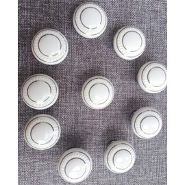 EBETA E 10 Pieces Furniture Knobs, Cupboard Handles, Furniture Knobs Set, Furniture Handle, Ceramic Door Knob (Double Silver - White)