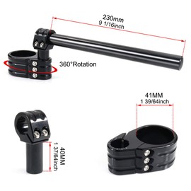 Xitomer Motorcycle CNC Aluminum 41mm Adjustable Handlebar Clip-On Handle Bar Raiser Universal Fit For 41mm Adjustable Clip-on Handlebar Kit Clip Ons Fork Handlebars (41mm)