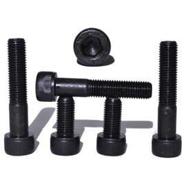 RADSO M10 1.25 Pitch Black Hex Socket Cap Screws - 12.9 Grade High Tensile - Self Colour Allen Bolts DIN 912 - Metric Fine Pitch - Length 30mm - Pack of 4