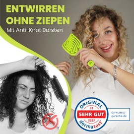 Walcora Hair Brush without Pulling, Detangling Brush & Detangler Brush for Women, Men & Children, for Curls, Wet, Fine & Long Hair, Hair Brush - Green