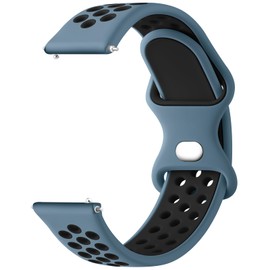 Meliya 20mm 22mm Watch Bands Quick Release Replacement Wristband, Soft Silicone Bands Breathable Sport Replacement Straps for Men Women (22mm, Blue Gray-Black)