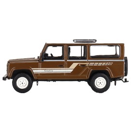 DCD 1985 Limited Edition Land Rover Defender 110 County Station Wagon Russet Brown White Top 1/64 Diecast Toy Worldwide 1800