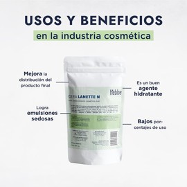 Hebbe - Lanette N, Emulsionante y Estabilizante para Cosméticos, 1000 g