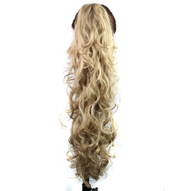 KUKI 31" Ponytail Hair Extension Jaw Long Curly Clip Synthetic Hair Extension Hair Piece Naturel, 16