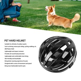 Zerodis Dog Helmet for Small Dogs Pet Helmet Lightweight Impact-Resistant Dog Helmet Durable Breathable Pet Motorcycle Helmet for Riding Cycling Sports Black