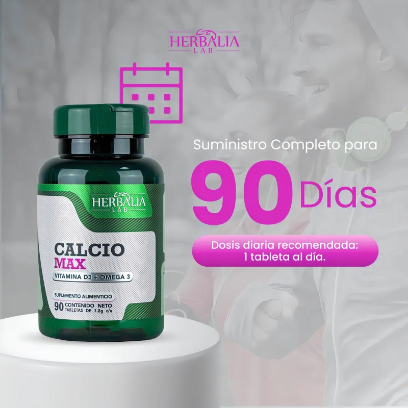 Calcio 600 Herbalia Lab Vitamina Omega Tabletas
