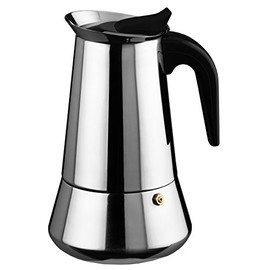 Ilsa Espresso Bonkaffe Stainless Steel Italian Cafetiere, Silver 6 cups centimeters metallic silver