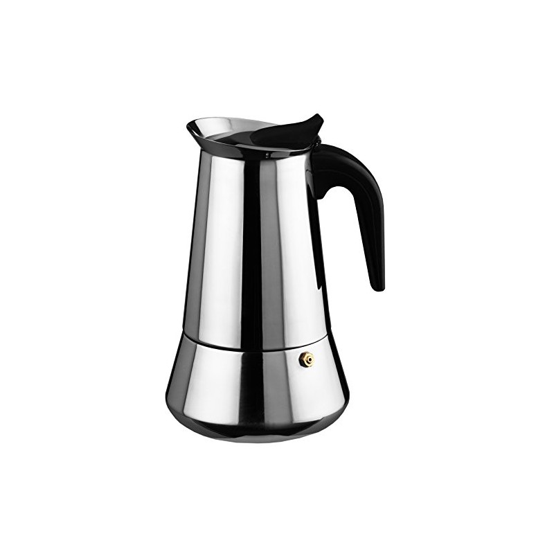 Ilsa Espresso Bonkaffe Stainless Steel Italian Cafetiere, Silver 6 cups