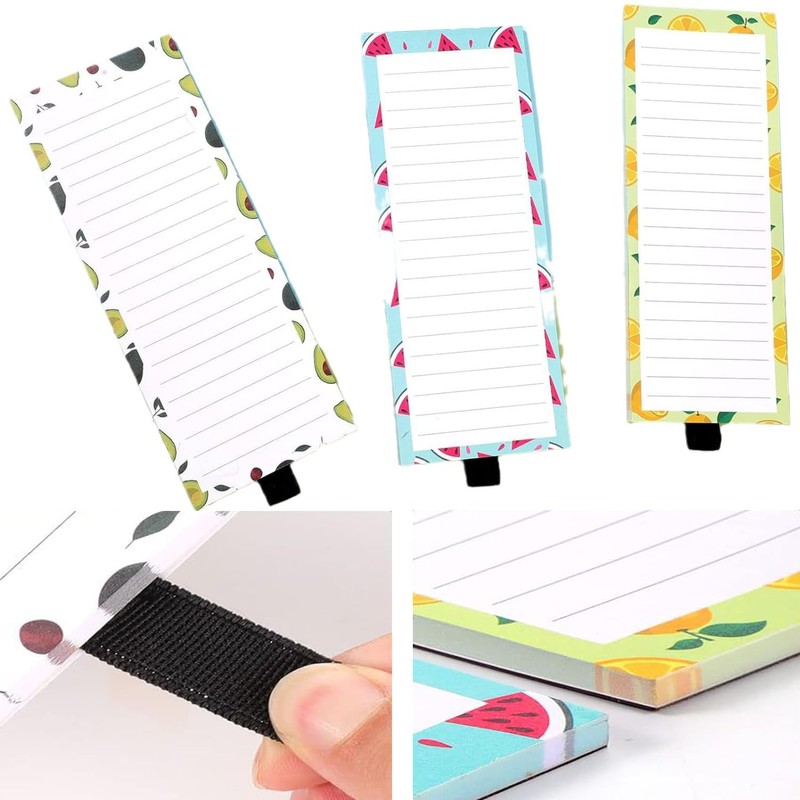 Roczential 3 Pack Magnetic Notepads for Refrigerator Grocery List Magnet