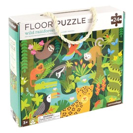 Petit Collage Floor Puzzle, Wild Rainforest, 24-Pieces – Large Puzzle for Kids, Completed Rainforest Puzzle Measures 18” x 24” – Makes a Great Gift Idea for Ages 3+