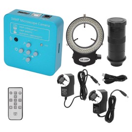 Microscope Camera 60FPS USB 34 Million PX 10‑130X Magnification with 144 LED Lights for Microstructure AC100‑240VEU Plug
