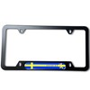 Sweden Flag Domed Black License Plate Frame -US Size- Sverige
