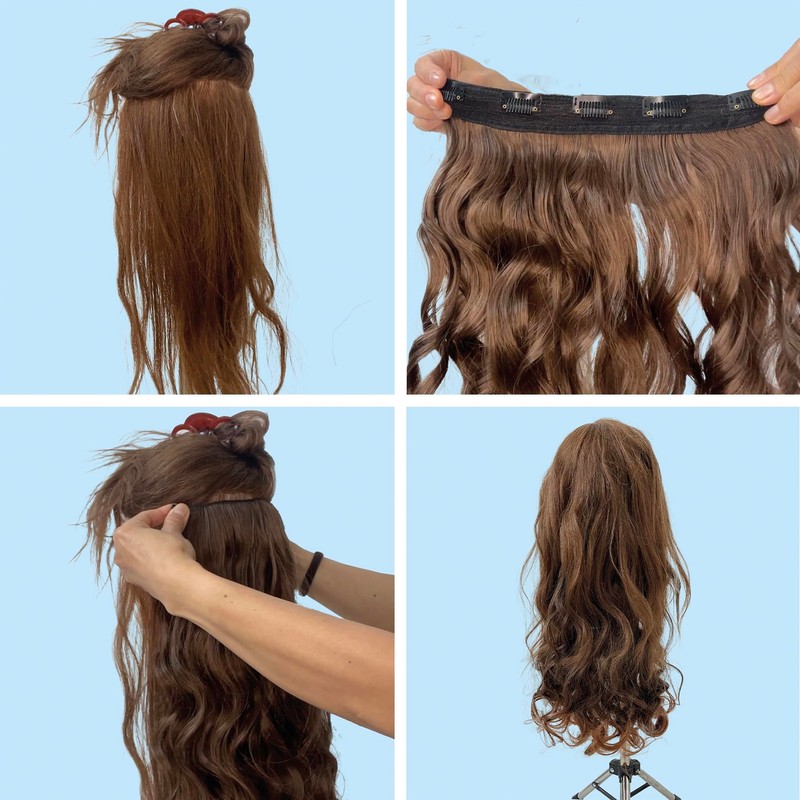 PRETTYSHOP 40 cm or 55 cm Clip-In Hair Extensions, Voluminous