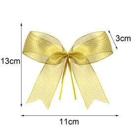 Weihnachtsbogen Band Bogen für Weihnachtsbaum, Weihnachtskranz, Geschenk Dekoration (Gold, Größe M, 72 Stück)