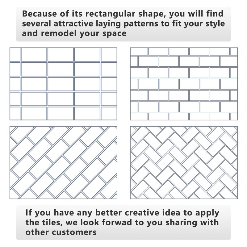 STICKGOO 100-Pieces Peel and Stick Backsplash, 3" x 6" PVC