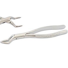 MuskalMed Dental Extracting Forceps Extraction Forceps # 65 Upper Roots, Fragments, and Overlapping Incisors Alveolar Bone Teeth Heavy Duty Extra Grip Handle Extracting Forceps Dental Instruments