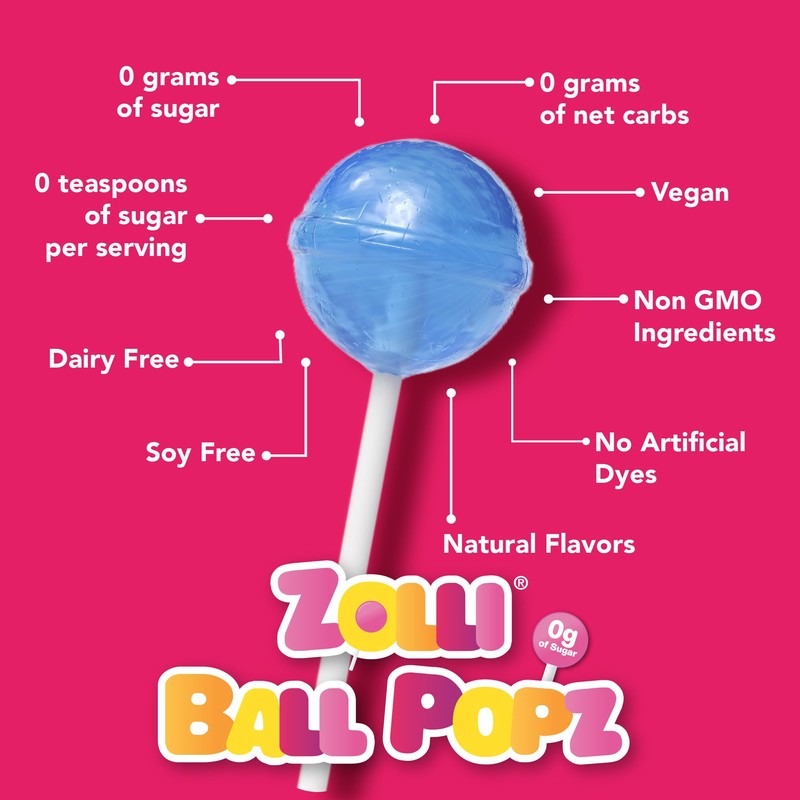 Zollipops Gabby's Dollhouse Variety Pack - Mixed Fruit Flavored Lollipops,