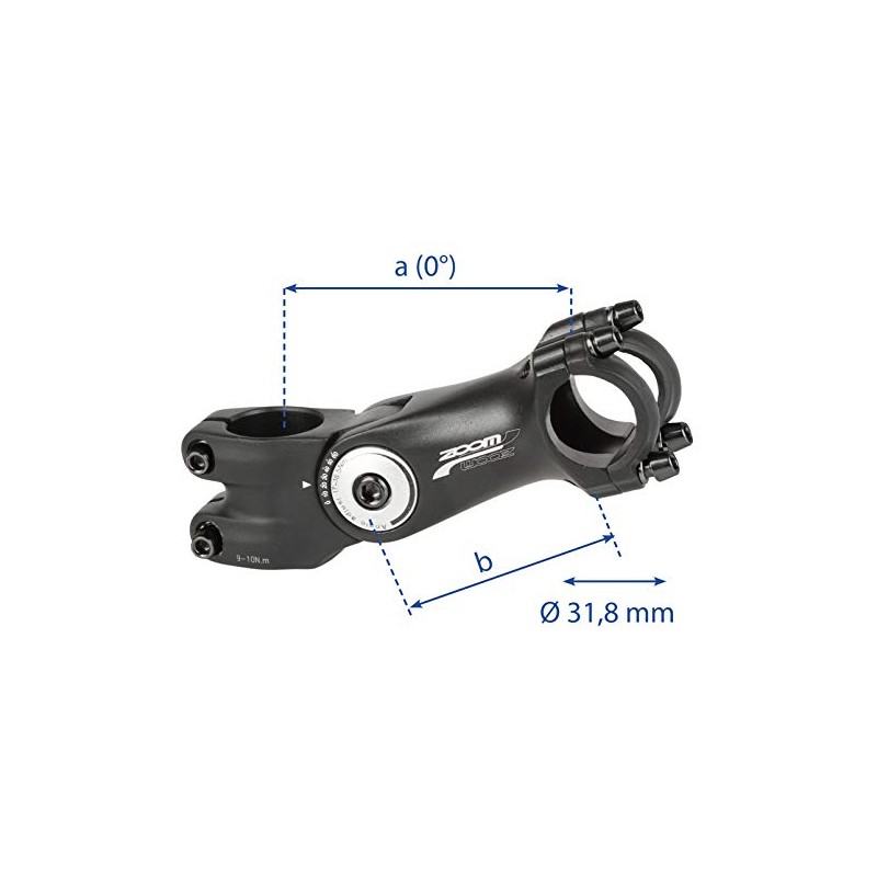 Zoom Adjustable Stem Ahead - Black, 125/90 mm