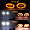 Universal LED Headlamp Double Lamps Round Angel Eyes High Low