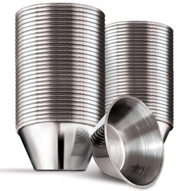 1.5 oz Stainless Steel Condiment Cups (24 Pack), Individual Portion Dipping Sauce Cups, Small Metal Ramekins for Ketchup, Marinara, BBQ Sauce, and More! Reusable Condiment Cups for Restaurants