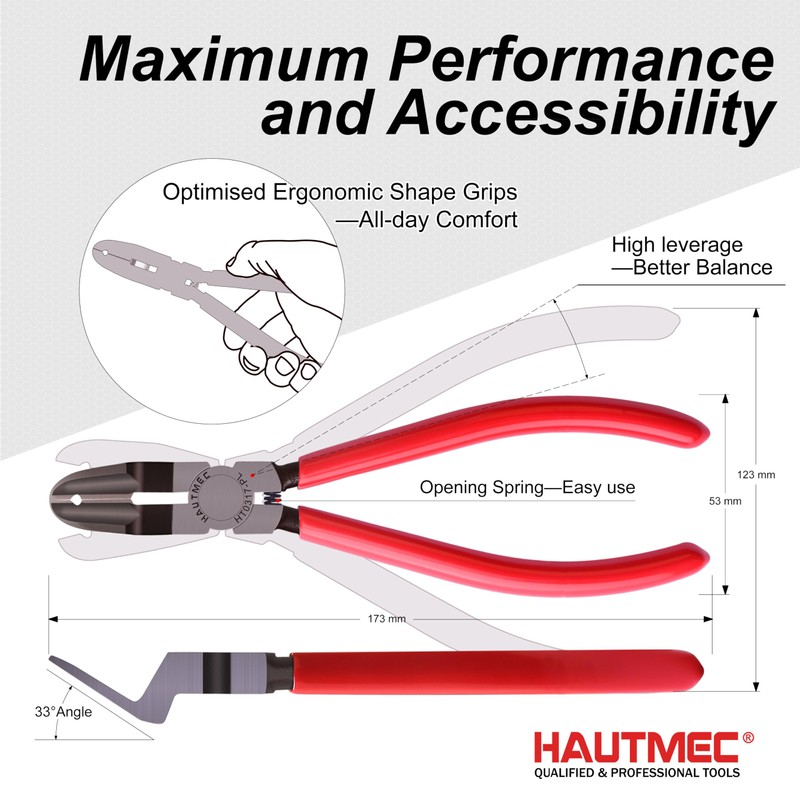 HAUTMEC 7 inch Panel Clip Removal Pliers Multifunction Flush Cut