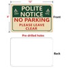 Polite Notice No Parking Please Leave Clear Signs Metal Reflective