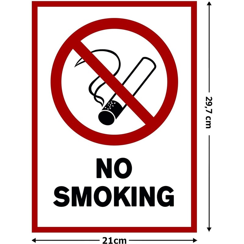 Pack of 10 Smoking Prohibited Premium Stickers A4 | 21