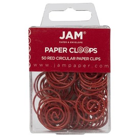 JAM PAPER - Clips circulares para papel (50 unidades), color rojo